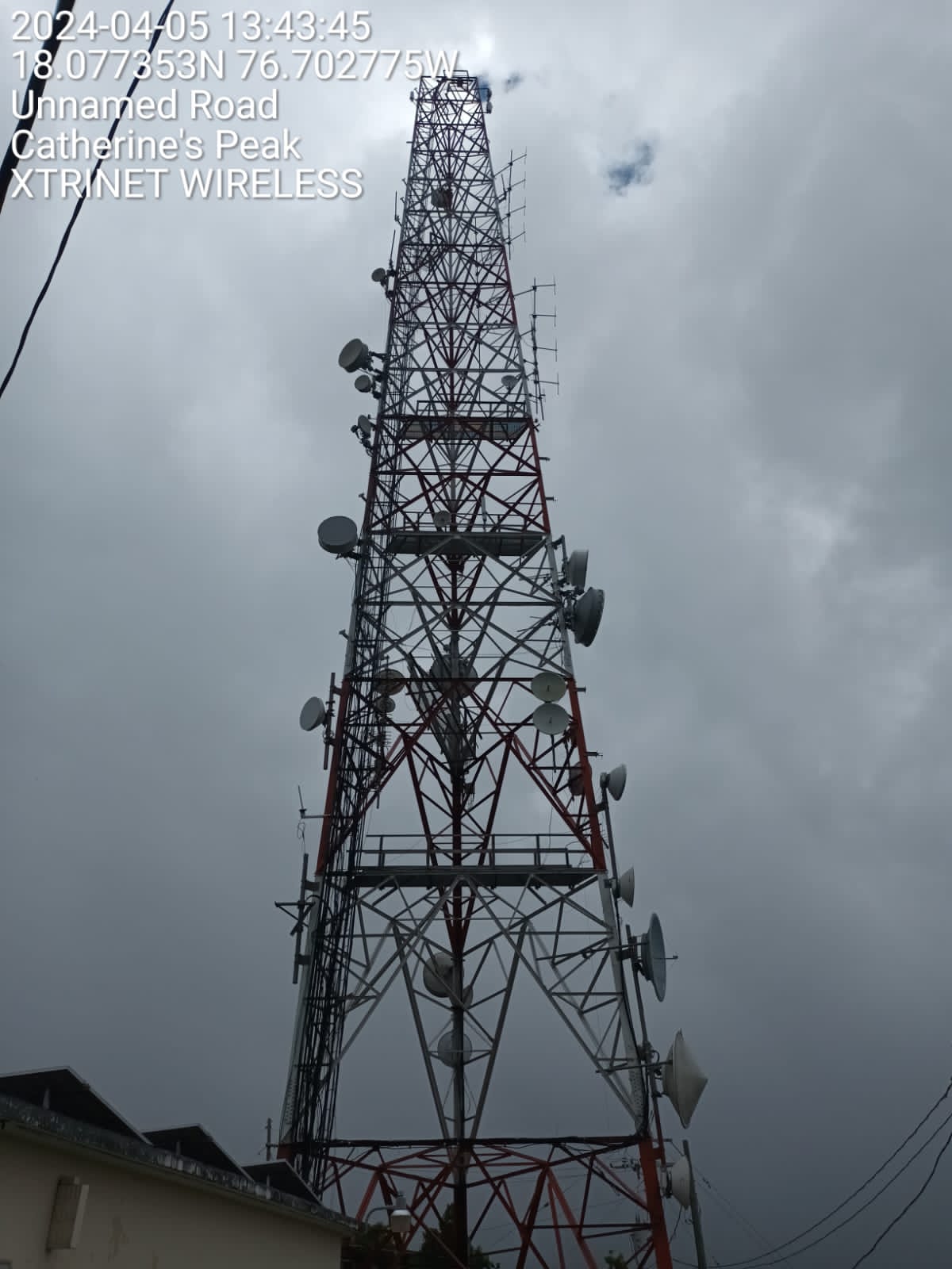 Telecommunications tower at Catherines Peak