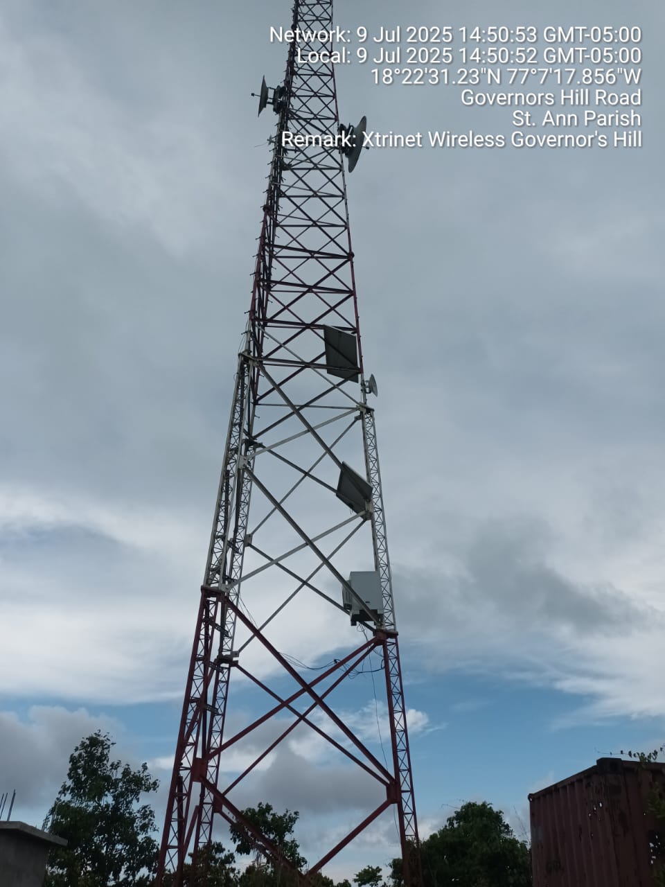 Xtrinet wireless tower at Governors Hill